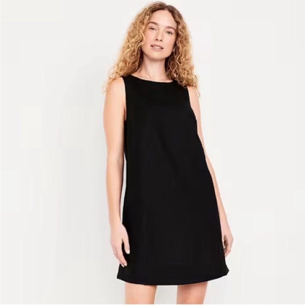 Old Navy Black Linen Sleeveless Mini Dress